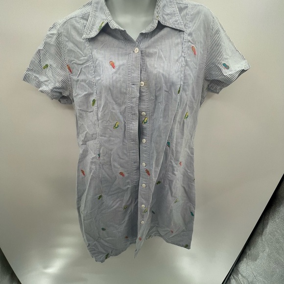 J.G. Hook Women’s Short Sleeve Button-Up Dress Flip-Flop Embroidery (Pre-Loved) - Picture 9 of 13